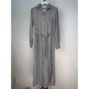 Dress Addict Striped Maxi Shirt Dress Blue White Modal XS French Design